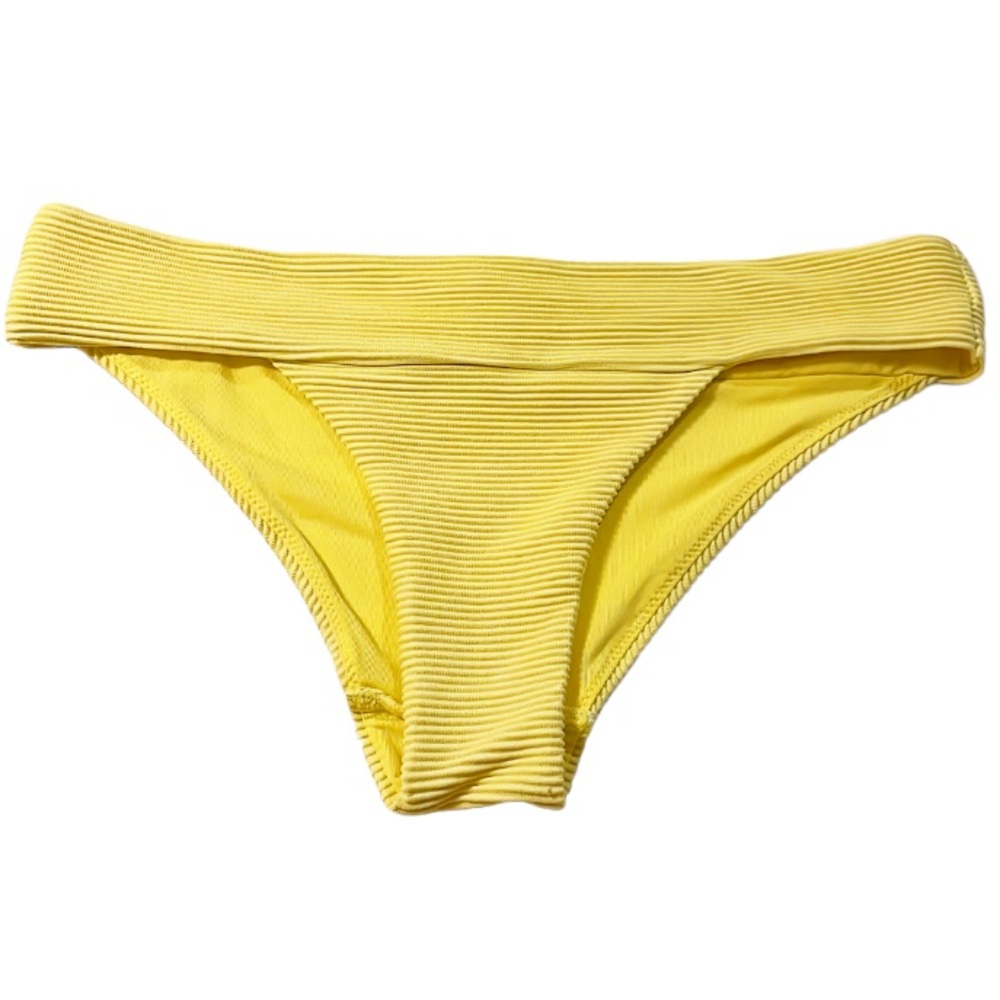 Pale yellow ribbed bikini bottoms size small